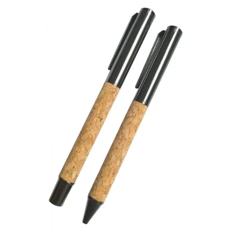 Kutulu Ahşap Dokulu Metal Roller Kalem SET(2’Lİ) KS2076