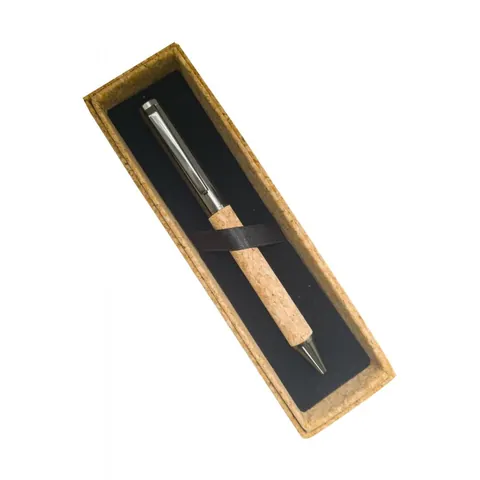 Kutulu Ahşap Dokulu Metal Roller Kalem Set (Tekli) KS12076